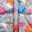 Miss Bei Girl's Winter Coat Jacket Hooded Kids Toddler Flower Print Parka Outwear Warm Cotton Puffer Hooded Jacket (8-9 Years, Gray)