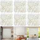 RIDDSEE 6pcs Flower Wall Backdrop16.5 x16.5 Artificial Floral Panels-White