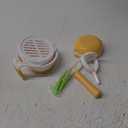 Matyz Versatile Baby Food Maker Set - Toddler Food Mills with Mash Bowl, Hand Masher, Citrus Juicer, Grater - Making Homemade Baby Food - Fruits and Vegetables Masher - No BPA (Yellow)