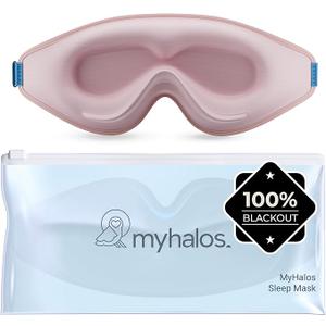 MyHalos® Sleep Mask – 3D Blackout Eye Mask for Women & Men, Side Sleepers, Zero Pressure Memory Foam Eyelash Friendly, Breathable,Award-Winning Sleep Aid for Travel (Peach Orange, 1 Count (Pack of 1))