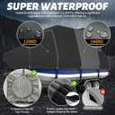 5-Ply 1600D+1200D T-Top/Hard Top Boat Cover, 19'-21'