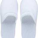 20 Pairs White Disposable Slippers, SPA Hotel Slipper for Women and Men, Closed Toe Soft Coral Fleece Slippers for Guests, Non-Slip Slipper for Travel Home Salon