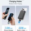 CUKTECH Magnetic Power Bank, 10000mAh Portable Charger, 20W Fast Charging & 7.5W Wireless, Built-in USB-C Cable, Battery Pack for iPhone 15/16/17 Series, Samsung, for Travel, Work & Daily Use