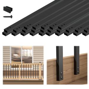 Muzata 25Pack 32'' Aluminum Deck Balusters Facemount Rectangular Railing Metal Spindles with Screws Stair Porch Staircase Deck Spindles for Wood and Composite Fencing WT34