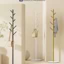 Coat Rack with 8 Hooks, 3 Adjustable Heights, Modern Hall Tree, Sturdy Metal Clothes Stand with Sintered Stone Base for Entryway, Office, Bedroom, for Coats, Hats, Handbags and Scarves, Black