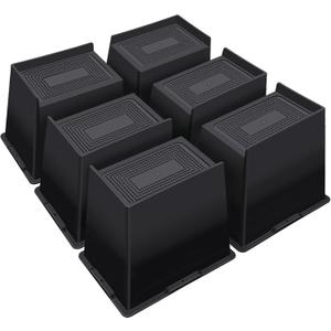 ANNKUT Bed Risers 6 Inch Heavy Duty,Oversized Couch Risers, Extra Wide Furniture Risers for Sofa Table Desk Headboard Chair Lifting,Rectangle Risering Blocks Support 6000 lbs(6 Pack Black)
