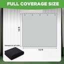 SmoothNovelty 12 x 10 ft Golf Simulator Curtain Black Golf Simulator Enclosure Cloth Curtain Blackout Panel Wall Padding with Grommets for Theater Stage Indoor Practice Systems Play Game Entertainment