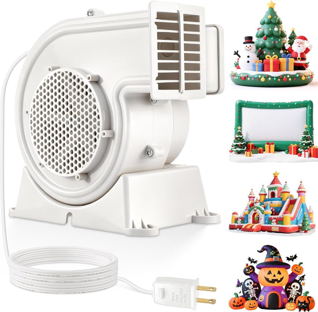 Saillong AH-3 100w Air Blower for Inflatable Yard Decoration, Halloween Air Inflatable Replacement Motor, Quiet Fan Blower Motor for 14ft, 16ft Inflated Movie Screen, Garden Yard Christmas Decor