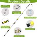 Buyplus 12FT(20FT Reach) Telescopic Gutter Cleaning Tools from the Ground, Long Reach Gutter Cleaner Wand with Hose Attachment, Rain Gutter Cleaner Tool with Extension Pole for 2nd Story House