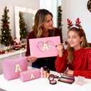 mibasies Graduation Gifts for Teen Girls Girlfriend - Mothers Day Gifts for Mom - 2PCS Gifted Box Makeup Bags - Cosmetic Bag for Travel Toiletry - Teen Girl Gifts Trendy Stuff Teacher Gift - Pink A
