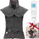 Graphene-Infused Heating Pad for Back and Neck Shoulder for Pain Relief, Large Heat Pad for Women Men Dad, Weighted Electric Heat Pad, FSA Eligible Items Only List, 24"x33", ETL Certified (Gray-xl)