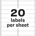 Avery Easy Peel Printable Address Labels with Sure Feed, 1" x 4", White, 2,000 Blank Mailing Labels for Laser Printers (5161)
