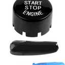 Car Engine Start Stop Switch Button Cover for F20 F21 F22 F23 F30 F31 F32 F33 F10 F11 G30 F12 F13 F01 F02(Black)
