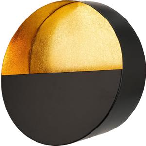Luxury Metal Wall Candle Sconces Large Handcrafted Wall-Mounted Tealight Candle Holders with Gold Leaf Interior Modern & Rustic Home Dcor for Living Room, Hallway 11.8" Black Single Piece