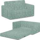 Serta Perfect Sleeper Extra Wide Convertible Sofa to Lounger - Comfy 2-in-1 Flip Open Couch/Sleeper for Kids, Sage