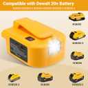 Battery USB Charger Converter for DeWalt 20V MAX Battery Generator Power Adapter with USB Charger Type C and LED Lights for Work RV Camping Travel, Adapter Only