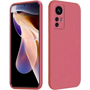 Compatible with Xiaomi 12T Case Silicone Liquid Dark Green, Soft Smooth Touch for Xiaomi 12T Phone Case Silicone Shockproof Thin Cover (Camellia)