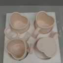 LOYIM Set of 4 Galentines Crafts for Adult Valentines Day Ceramic to Paint Color Your Own Heart Shaped Mugs DIY Painting Kit with Paints, Brushes, Palette for Valentines Couple Activity Art Decoration