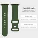 2 x Sport Band Compatible with Apple Watch Band 44mm 45mm 46mm 40mm 42mm 38mm 41mm 49mm, Soft Silicone Waterproof Replacement Strap for iWatch Watch Series 11 10 9 8 7 6 5 4 3 2 1 SE Ultra Women Men (Army Green)