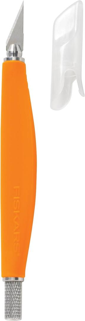 Fiskars Softgrip Craft Knife (12-67007097) and 5 Pack Standard Number 11 Blades
