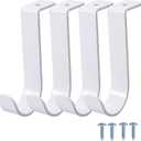 OwnMy 4PCS Closet Rod Brackets Heavy Duty 1 Inch to 1.5 Inch Round Closet Rod Holders, Wall Mount Closet Shelf Rod Pole Support Brackets Clothes Storage Hangers with Screws