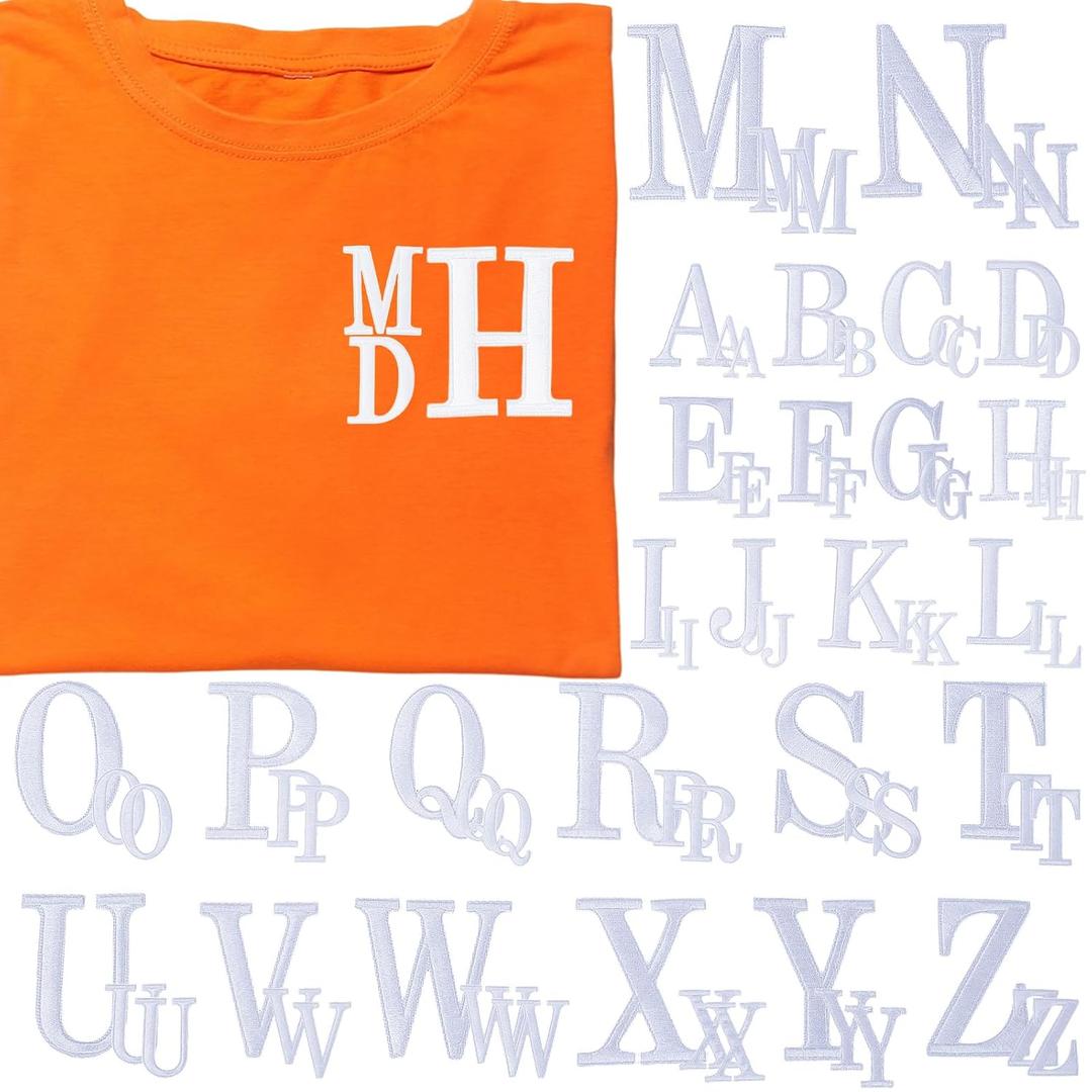 Suncalla 78 Pcs Iron on Letters Patches, Regular Script Embroidered Patches Letters Monogram Alphabet A-z Applique for Clothing Hats Backpacks Socks, Jeans DIY Accessories