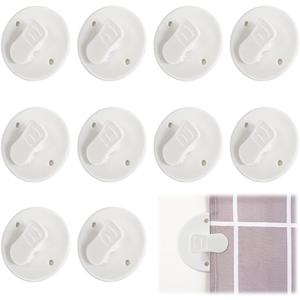 10 Pack Shower Splash Clips for Curtain, Self Adhesive Shower Curtain Clips, Guard Splash Curtain Clips,Windproof Stop Protect Clips Clamp (5.5 cm/2.2 inches)