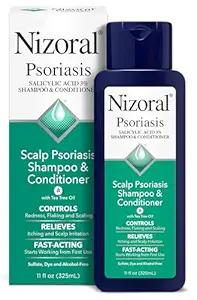 Nizoral Psoriasis Shampoo & Conditioner, 11 Oz, Gentle Scalp Treatment, Relieves Itching and Flaking, Redness and Scaling Effective Scalp Psoriasis Shampoo with Salicylic Acid and Tea Tree Oil