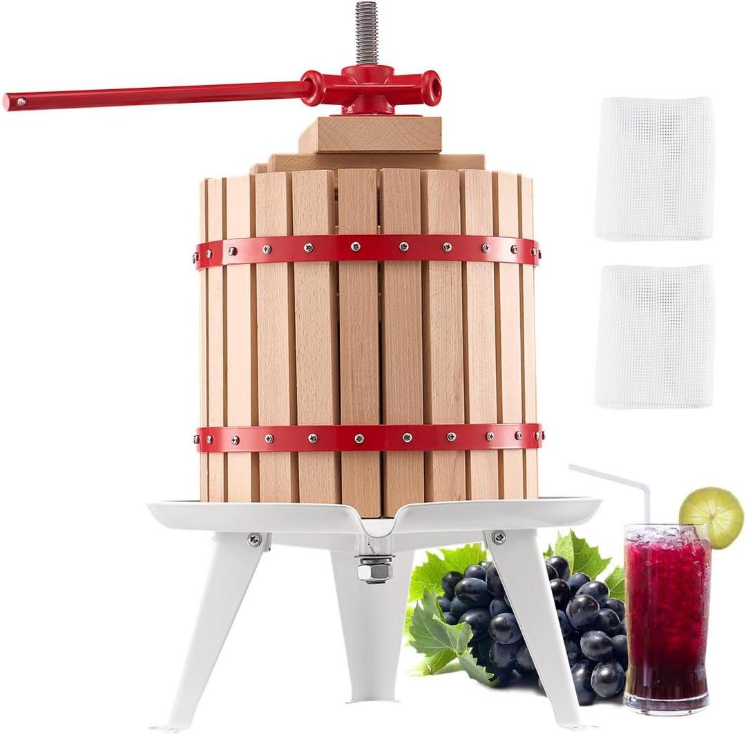 VEVOR 3.2 Gallon Fruit Wine Press, Solid Wood Manual Cider Juice Maker