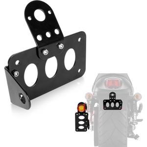 PSLER 3/4" Side Mount Motorcycle License Plate Bracket for Bobber Chopper Custom Bike Sportster Bobber Custom(Black) PSLER 3/4" Side Mount Motorcycle License Plate Bracket for Bobber Chopper Custom Bike Sportster Bobber Custom(Black)