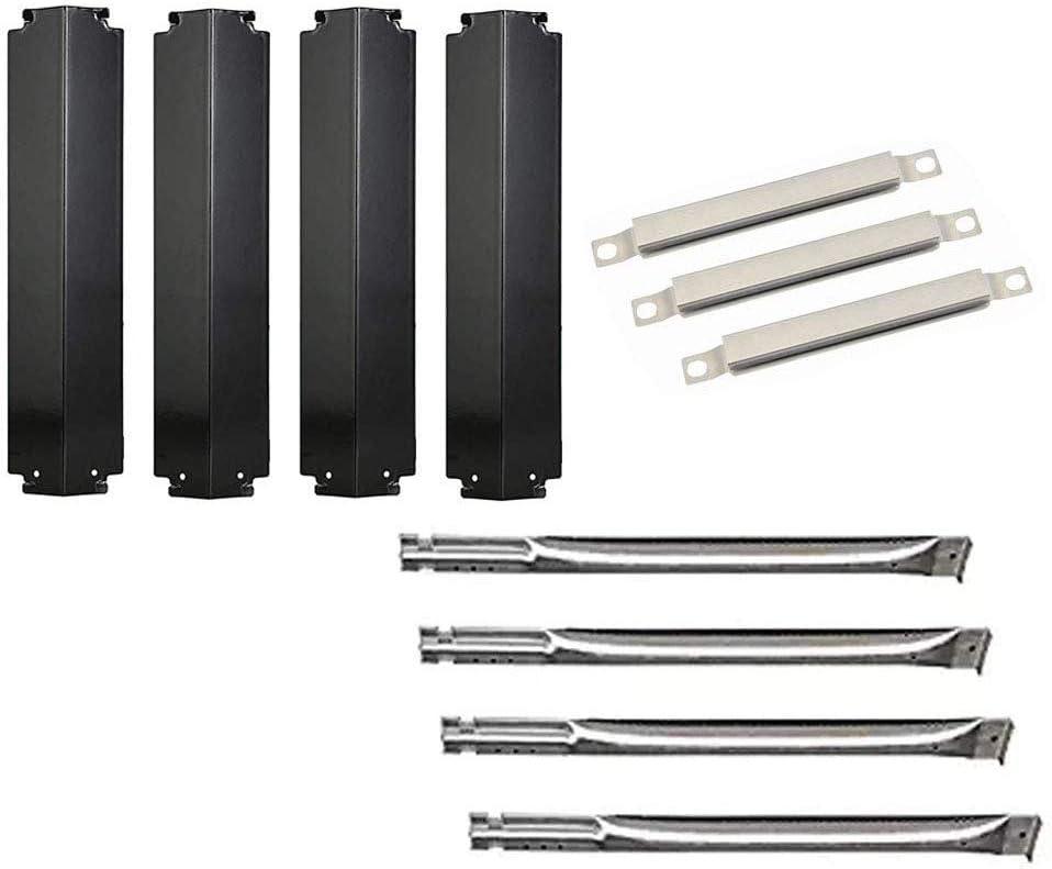Replacement Parts Stainless Steel Burners,Heat Plates Tent Shield,Crossover Tubes Repair Kits for Charbroil 4 Burner 463268006, 463268007, 463248108, 463260707 Gas Grill Model