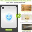 Titanium Cutting Board, 100% Pure Titanium Cutting Boards for Kitchen, Double-Sided Food-Grade Chopping Board for Meat, Vegetables & Fruits, Dishwasher-Friendly (13.75''X9.83'')