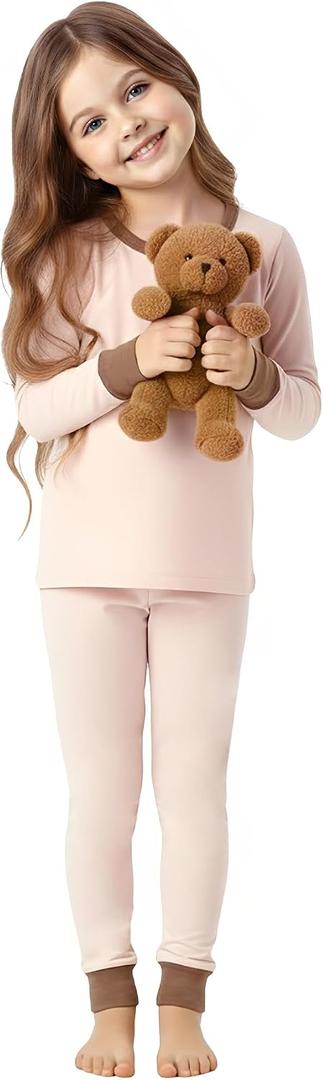 PATPAT Tencel Rayon Baby Pajama Sets, Snug Fit & Cool-Touch Pjs for Baby Girl Boy Toddler Kid, Ultra-Soft Sleeper Sleepwear (Beige)
