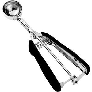 HOMURE H Small Cookie Scoop 1 Tbsp, Size #60 Cookie Dough Scoop, 1 Tableapoon Cookie Scoops for Baking, 18/8 Stainless Steel, Comfortable Grip, for Making Cookies, Melon Ball, Meatball, Cupcake (Black)