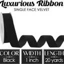 MEEDEE Black Velvet Ribbon 1 Inch Single Face Nylon Velvet Ribbon 2 Rolls 20 Yards Black Ribbons for Christmas Tree, Gift Wrappig, Rustic Wreath, Velvet Bow Making, Floral Bouquets, Home Decor