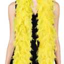 THARAHT Yellow Chandelle Turkey Feather Boa 2 Yards 120g for DIY Craft Home Dancing Wedding Party Christmas Valentine's Day Costume Decoration Feather Boa