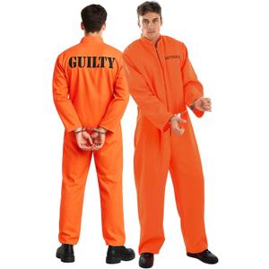 fun shack Prisoner Costume Men,Inmate Costume Men, Convict Costumes, Halloween Costumes for Adults (X-Large)