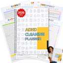 2 x ADHD Cleaning Planner for Adults and Teens  Undated Cleaning Schedule & Organizing Checklist with Daily, Weekly & Monthly Tasks for Home Management and Chore Tracking