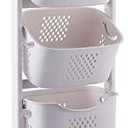 Laundry Basket Bathroom Multi-layer Clothes Storage Basket Household, Simple Kitchen Shelf Fruit Stand, 17.3 x 13 x 43.3 inches