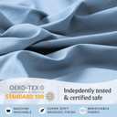 LuxClub 4 PC Queen Sheet Set, Breathable Luxury Bed Sheets, Deep Pockets 18" Wrinkle Free Cooling Sheets Machine Washable Hotel Bedding Silky Soft - Sky Queen