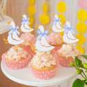 Honeydak 36 Pcs Silly Goose Cupcake Topper Silly Goose Baby Shower Decorations for Cake Decorations Birthday Party Supplies(Blue)