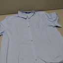 Siliteelon Light Blue Shirts for Women Stain-Resistant Button Down Shirt Short Sleeve Dress Shirt Easy Care Business Casual Tops Work Blouse, XL
