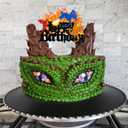 Dragon Cake Topper for Boys Girls Baby Shower Fire-breathing Dragon Knight Castle Party Supplies Glitter Dragon Happy Birthday Cake Decorations