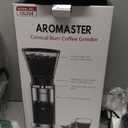 Aromaster Coffee Bean Grinder with 48 Gind Settings, Conical Burr Coffee Grinder for Home Use,Stainless Steel,40 Seconds Adjustable Timer,Antistatic,Easy to Clean with Brush,Black
