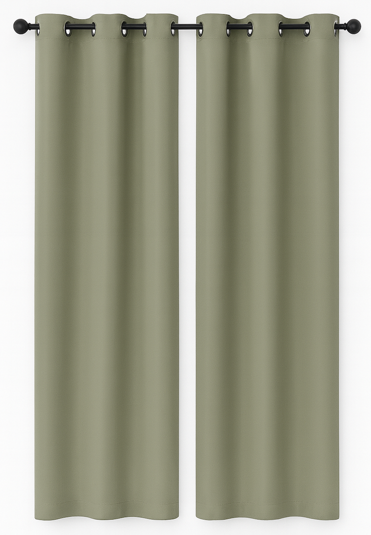Curtains 2 Pieces Set – 40x66 Inch – Solid Color, Light-Filtering Window Panels with Grommets