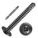 Wensilon (150Pcs)#81-1/4 for Sheet Metal Self-Tapping Screws 410 Black Stainless Steel Truss Head High-Strength Quick Tapping