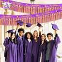 Mega-L Congratulation Banners Party Decorations, Purple Gold Foil Fringe Garland, 4Pack 78Ft Tinsel Streamers Photo Booth Props Flag for Parade Float Car Birthday Party Decor Class of 2026 Graduation
