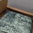 IOHOUZE Abstract Area Rugs 8x10 Ft Washable Large Rugs for Living Room, Non Slip Dining Room Rug, Printed Faux Wool Rugs for Bedroom, Floor Carpet for Office Nursery Playroom, Dark Green