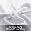 Deconovo Silver Print Room Darkening Curtains for Living Room Bedroom, Soundproof Thermal Insulated Window Drapes for Nursery Kitchen Kids Room, 2 Panels, 52W x 63L Inch Long, Greyish White