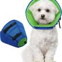 Dog Cone Collar After Surgery, Adjustable Soft Recovery Cone for Small Dogs to Stop Licking, Light-Weight Comfortable Elizabethan Collar for Dogs Anti-Bite Lick Protective Wound (S(Neck Girth:9.45"-11.81"), Blue)